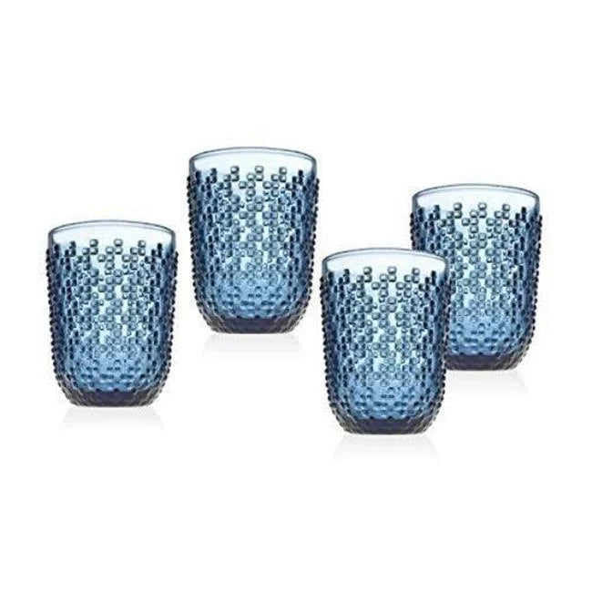8.5 oz Blue Double Old Fashioned Glass Set of 4 Q83725