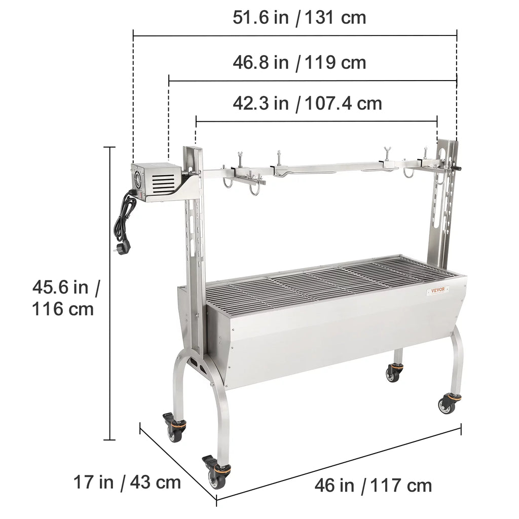 50W 90lbs Rotisserie BBQ Grill S85603
