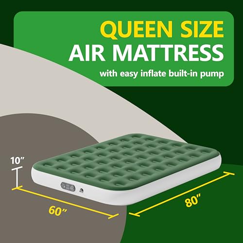 Queen Size Gray Inflatable Air Mattress with Pump M186595