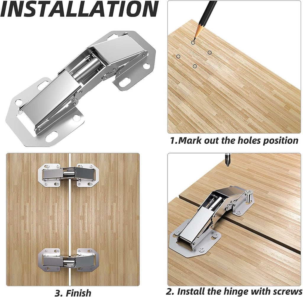 8-Pack Frameless Cabinet Hinges M910657