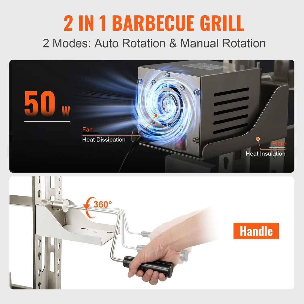 50W 90lbs Rotisserie BBQ Grill S85603