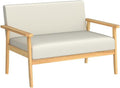 Neutral Beige Fabric Loveseat Sofa O2481