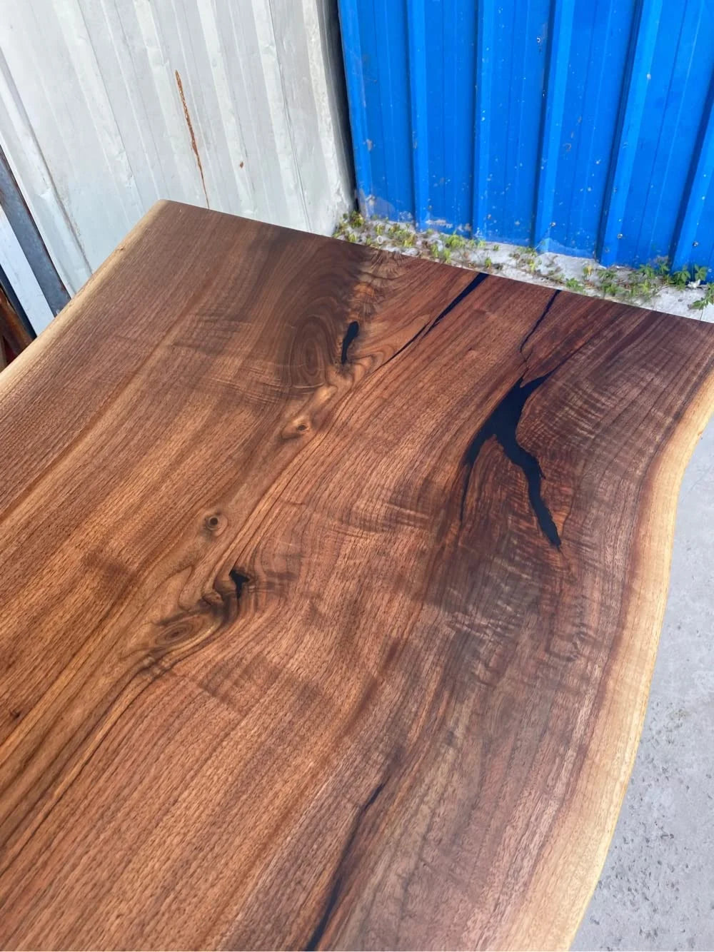 Live Edge Black Walnut Wood Slab Table V245748