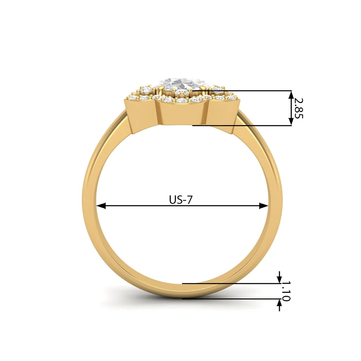 Black Spinel 925 Silver Yellow Plated Oval Ring Y3350