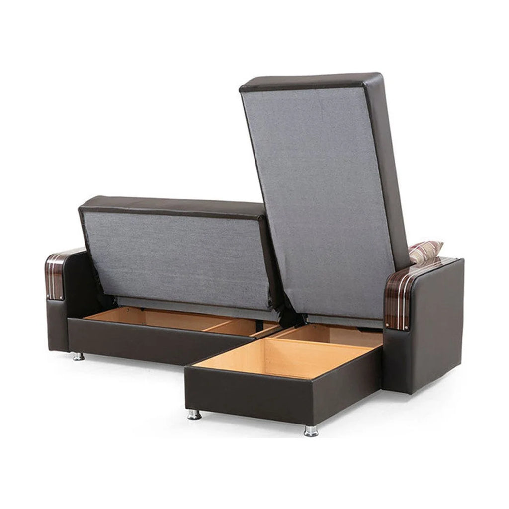 Brown Reversible Sectional Sofa Y304