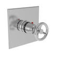 Flat Black Square Thermostatic Trim Plate with Handle J820