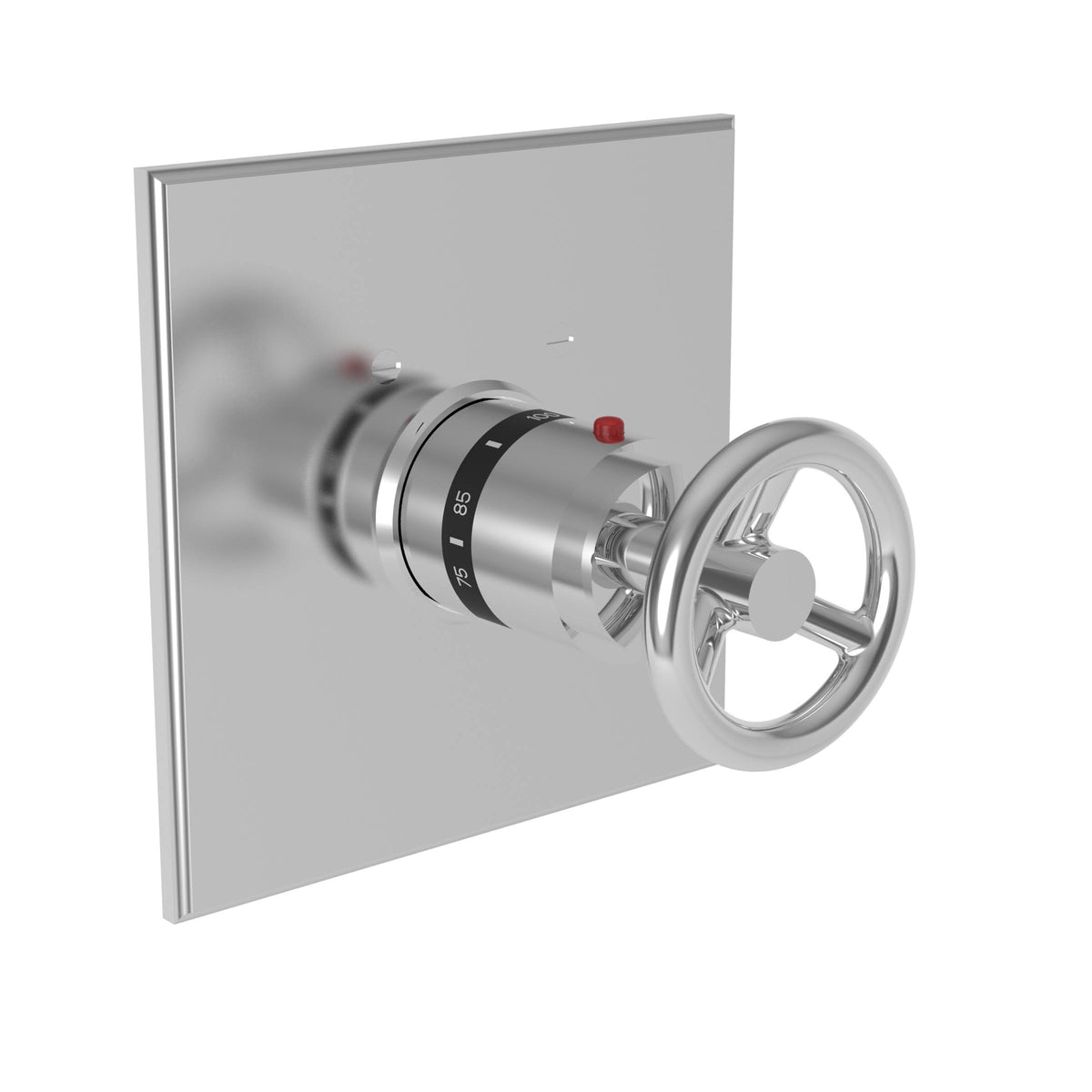 Flat Black Square Thermostatic Trim Plate with Handle J820