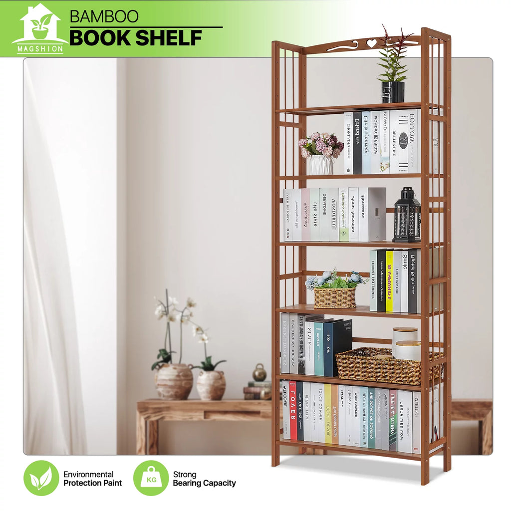 Bamboo 6 Tiers Open Bookshelf Z711436