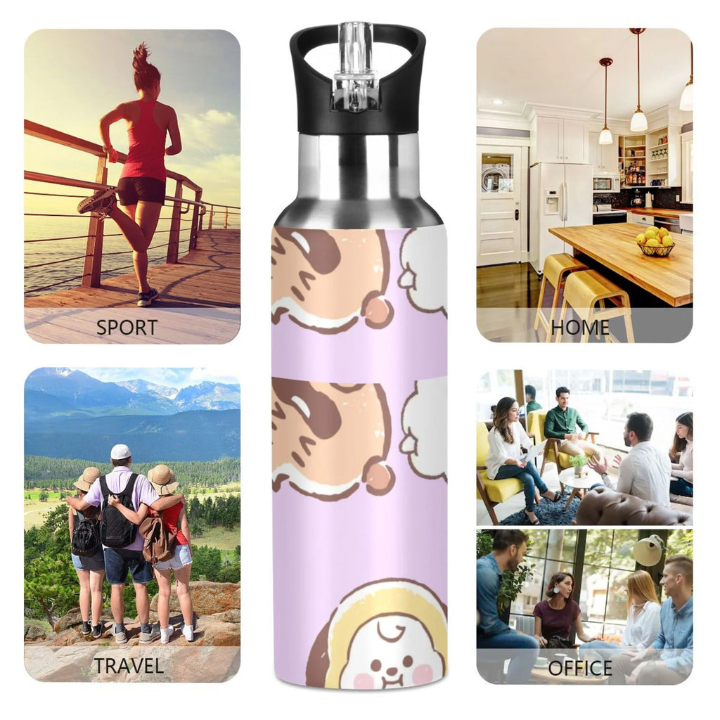 Stainless Steel Insulated Water Bottle with Straw Lid Q315
