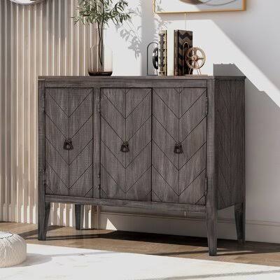 3 Door Accent Cabinet Gray H30451