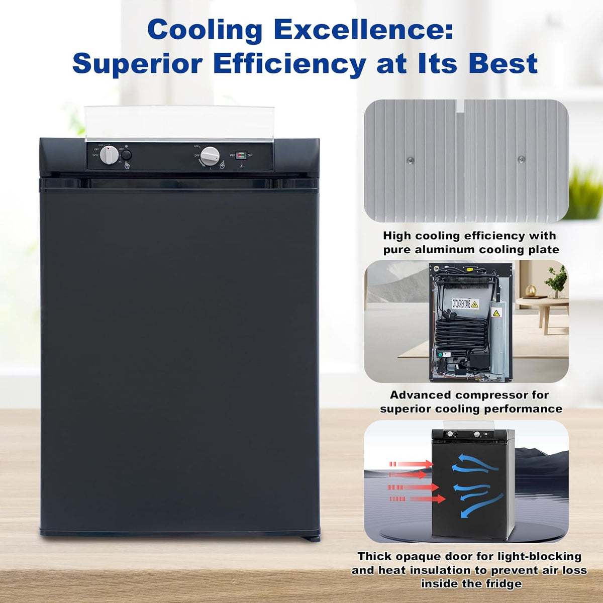 Black 2.1 Cu.ft 3 Way Propane Refrigerator N26976