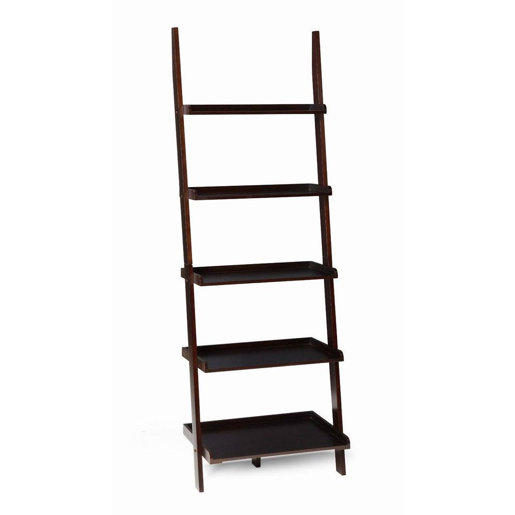 Espresso 5-Shelf Bookshelf Ladder X91633