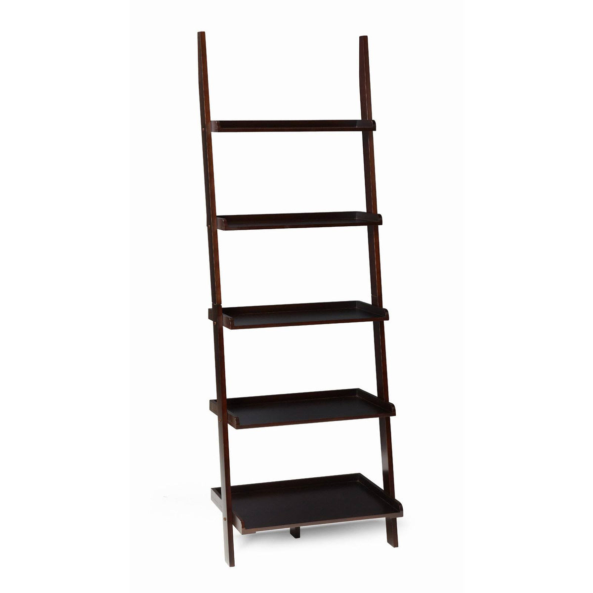 Espresso 5-Shelf Bookshelf Ladder X91633