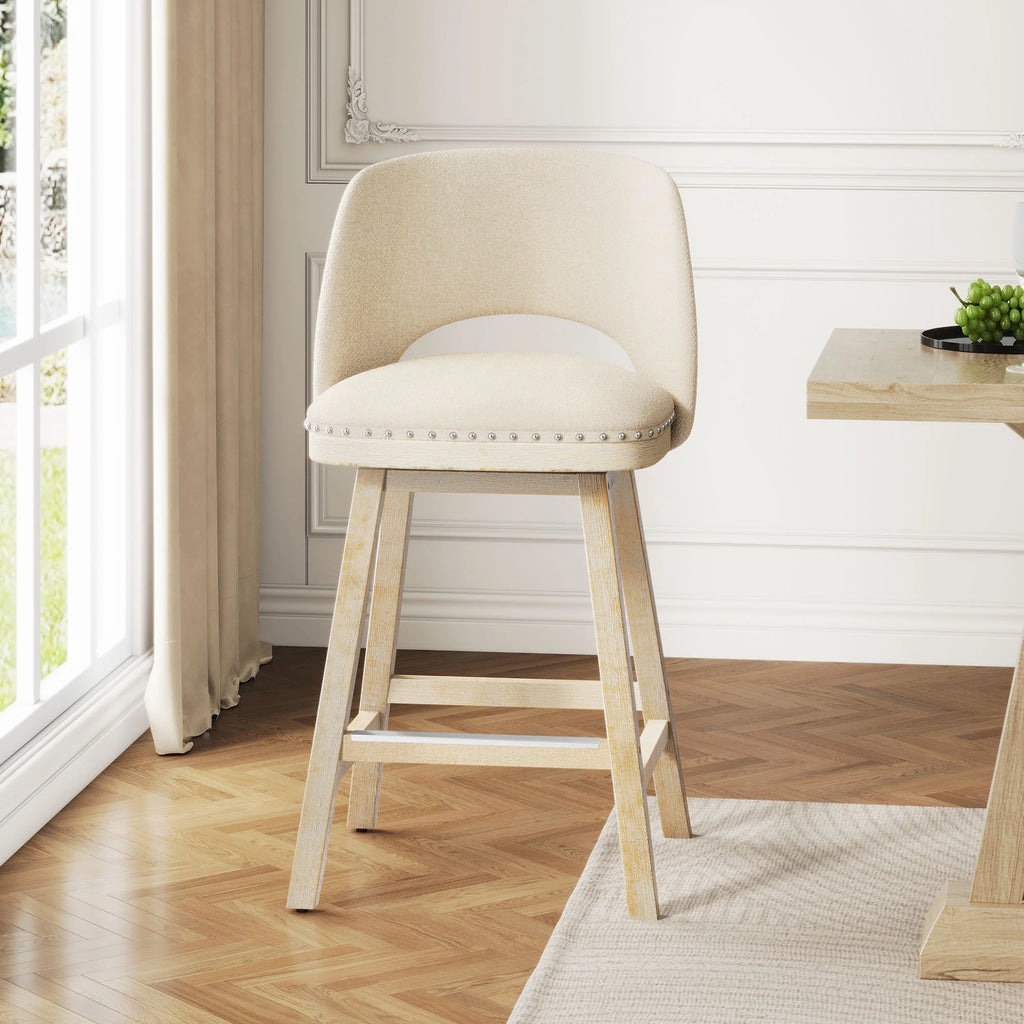 Swivel Counter Stool with Rubber Wood H255586