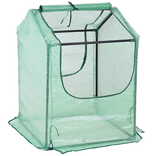 Green 4' x 3' Mini Greenhouse Tent with Steel Tube Frame J40588