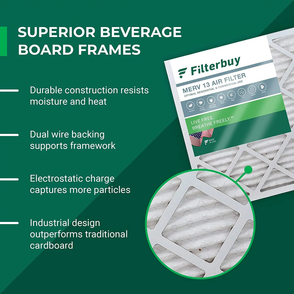 16x25x5 MERV 13 Pleated HVAC Air Filters 4-Pack X3682