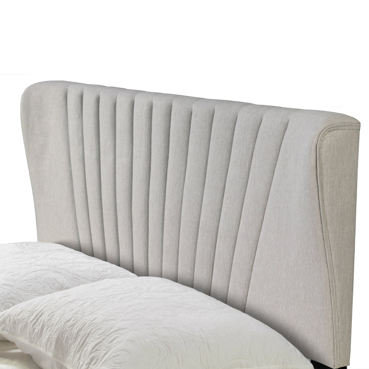 Beige Fabric Queen Bed K40365