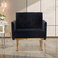 Green Velvet Upholstered Accent Chair with Metal Legs J718
