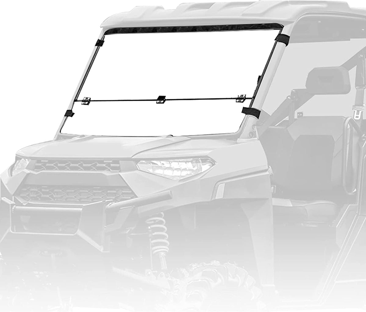 Flip Windshield for Polaris Ranger 1000 Front 2-in-1 Fold Down Clear Windscreen O146