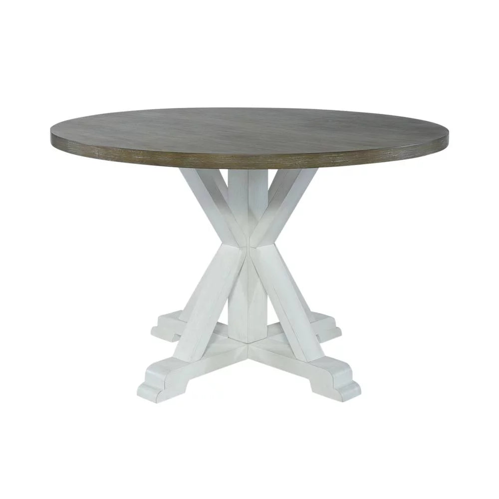 White Single Pedestal Table Q681