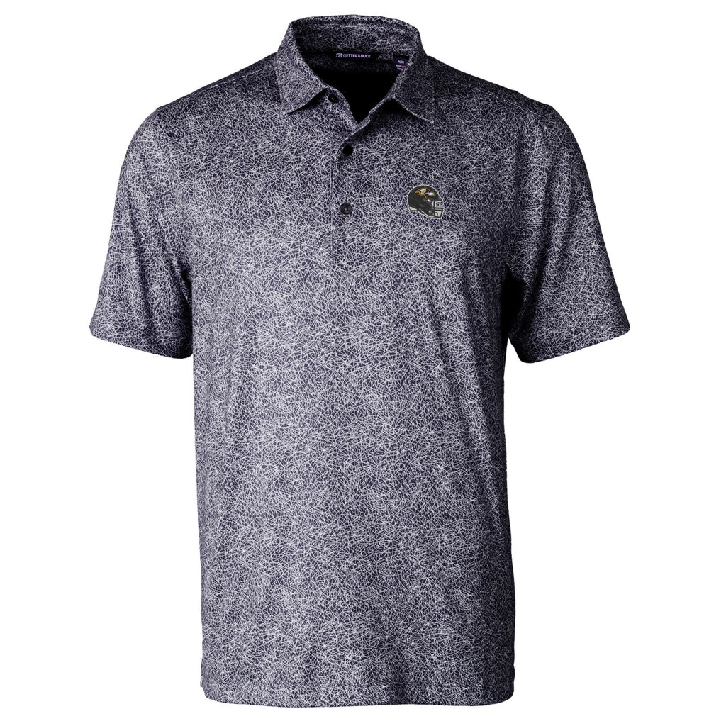 Men's Black Print Stretch Polo N44821