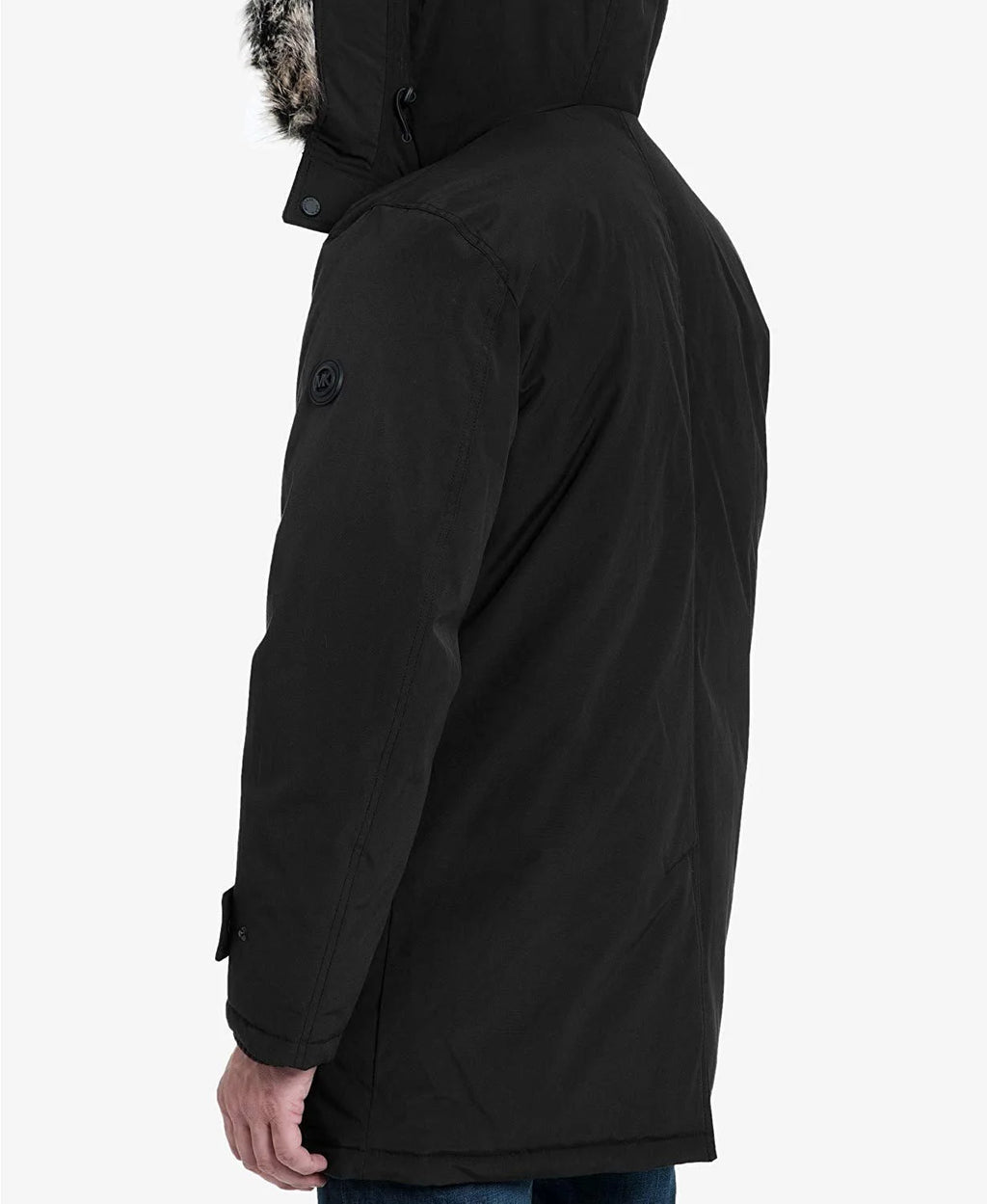 Black Heavyweight Hooded Snorkel Parka Coat Q904653