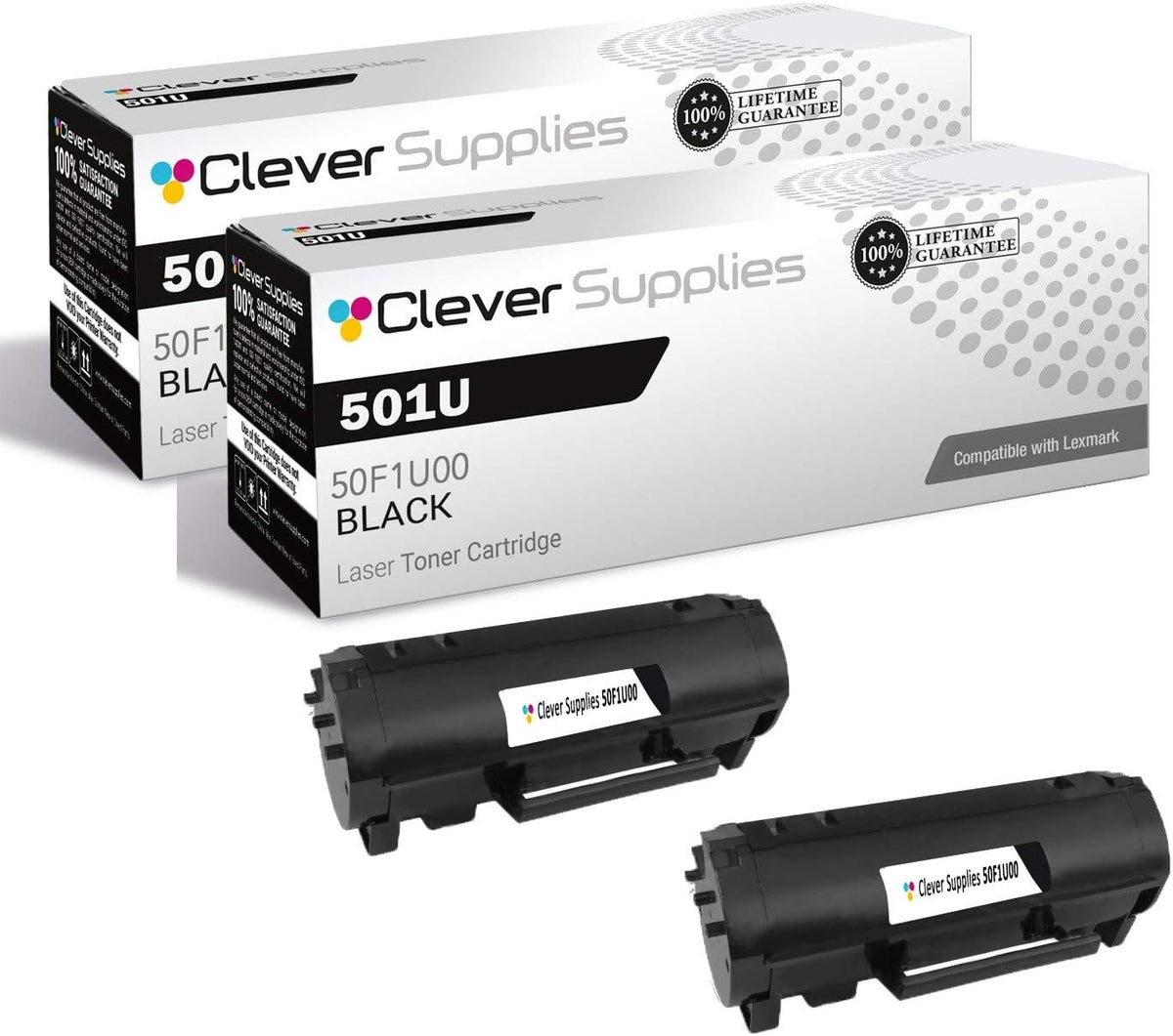 Compatible Black Toner Cartridge 2 Pack I44471