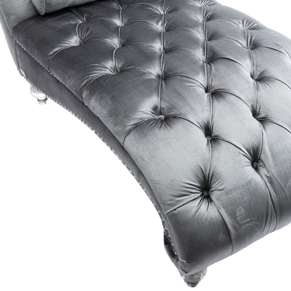 Velvet Recliner Sofa with Acrylic Feet A944875