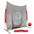 7x7 Baseball Softball Practice Net with Strike Zone and Training Ball F87367