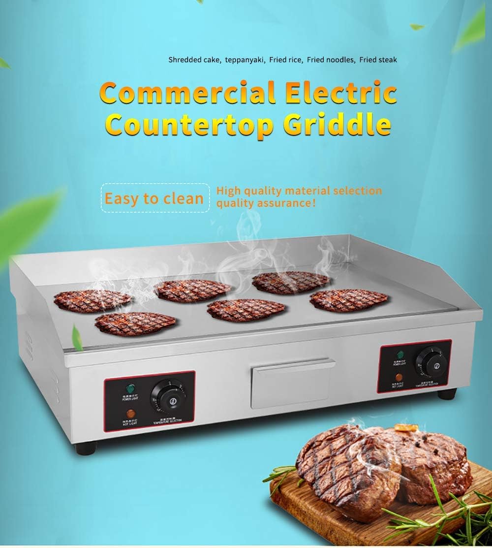 29 Electric Griddle 220V 4400Watt Commercial Countertop Stainless Steel Griddle with Temperature Control U4513