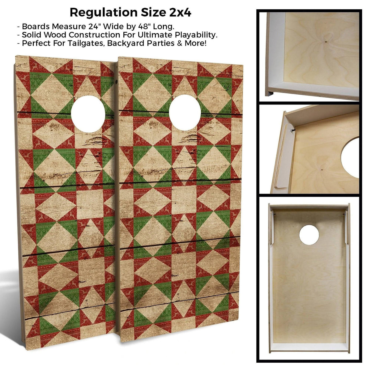 Red Christmas Cornhole Set with Carrying Case Q73023