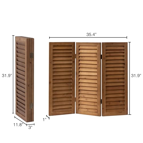 White 3 Panel Wood Folding Room Divider I947089