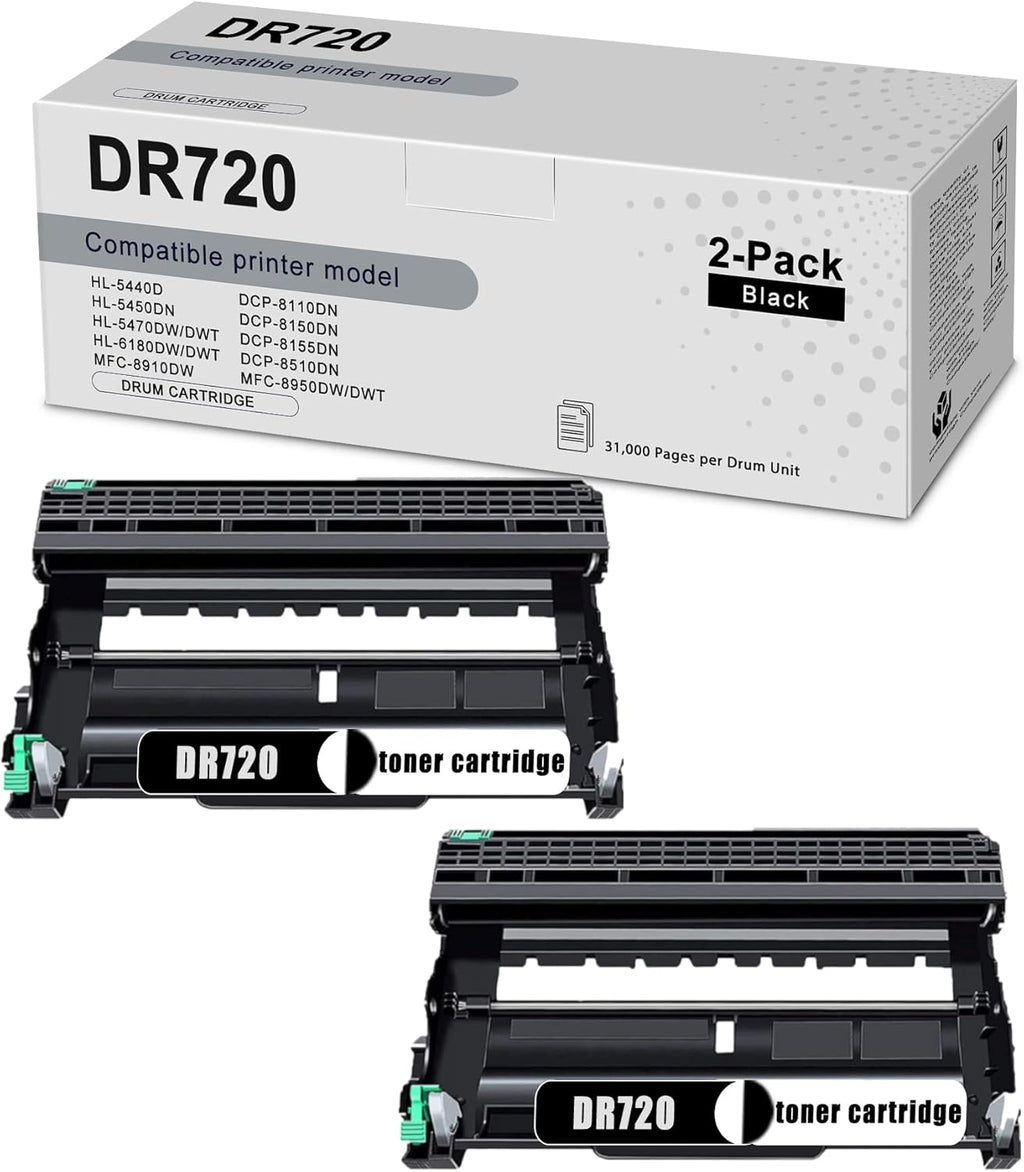 2 Pack Black Drum Unit Replacement for Brother Printer T450