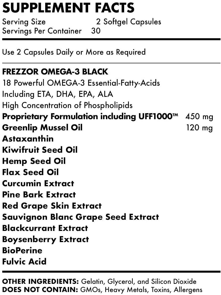 Mineral-Rich Flaky Sea Salt with Omega-3 Black, 1 Jar, 60 Capsules R137