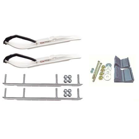 White XT Snowmobile Skis with 9 inch Shaper Bars Complete Kit T482416