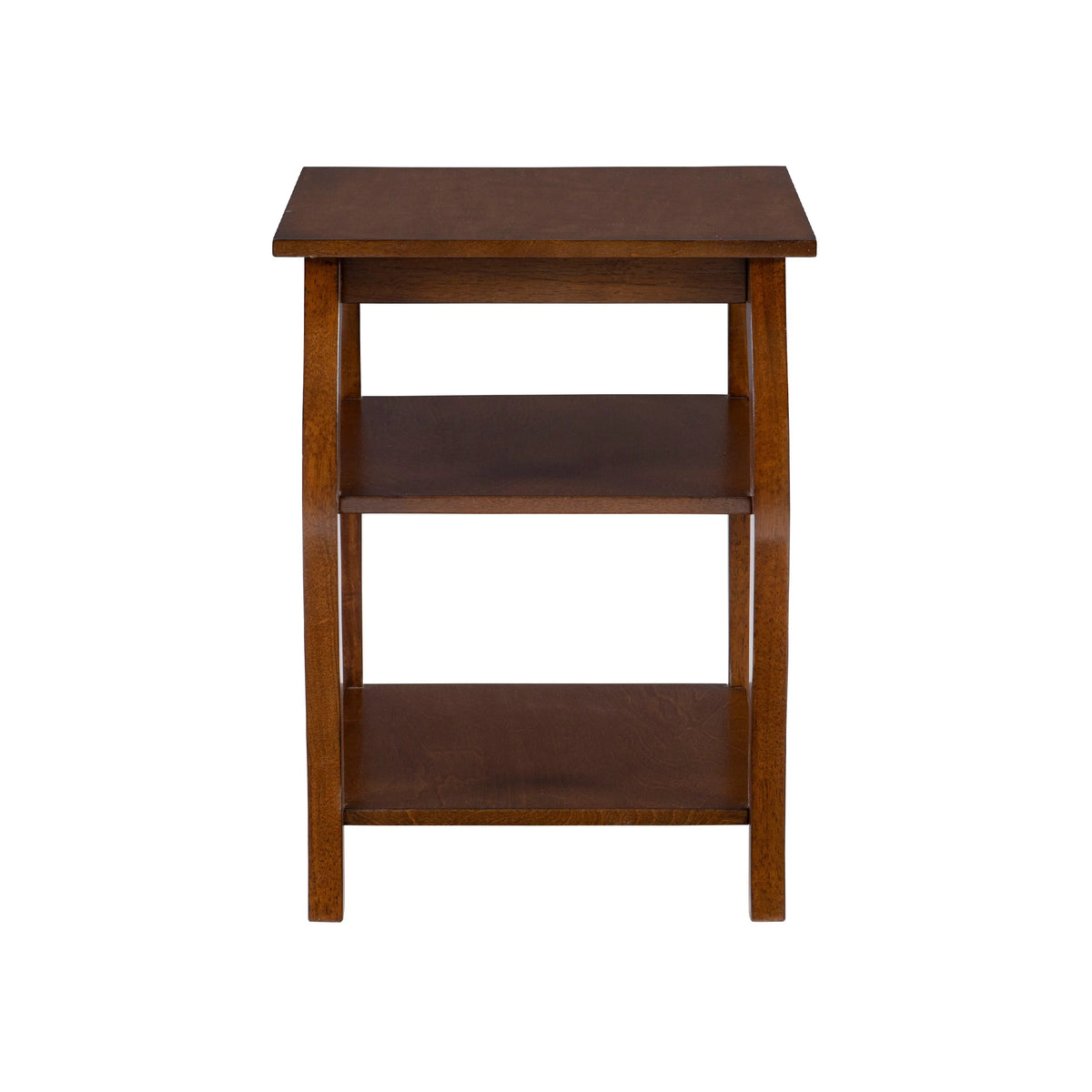 2- Shelf Indoor Accent Side Table, 23" Tall, Hazelnut J519