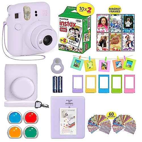 Purple Instant Camera Bundle with 20 Film Sheets L10256