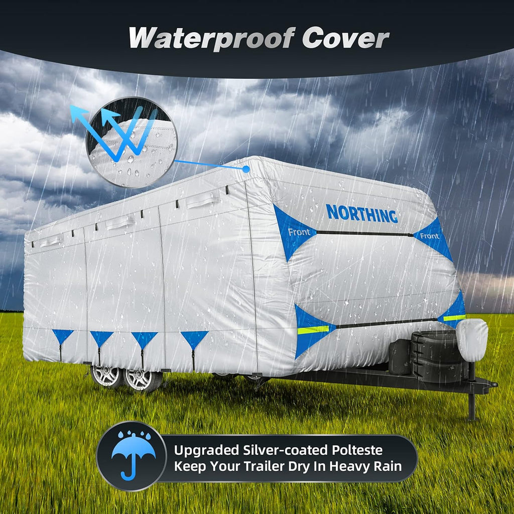 Silver Coating Travel Trailer RV Cover for 27-30 ft P748316