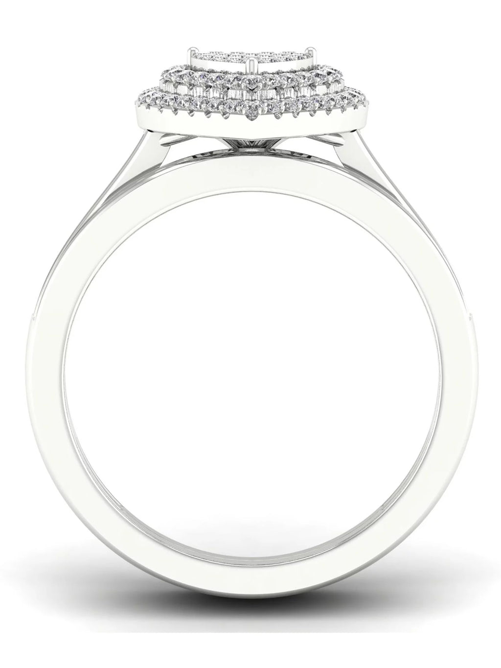 1/3Ct Diamond S925 Sterling Silver Heart Bridal Set B46331