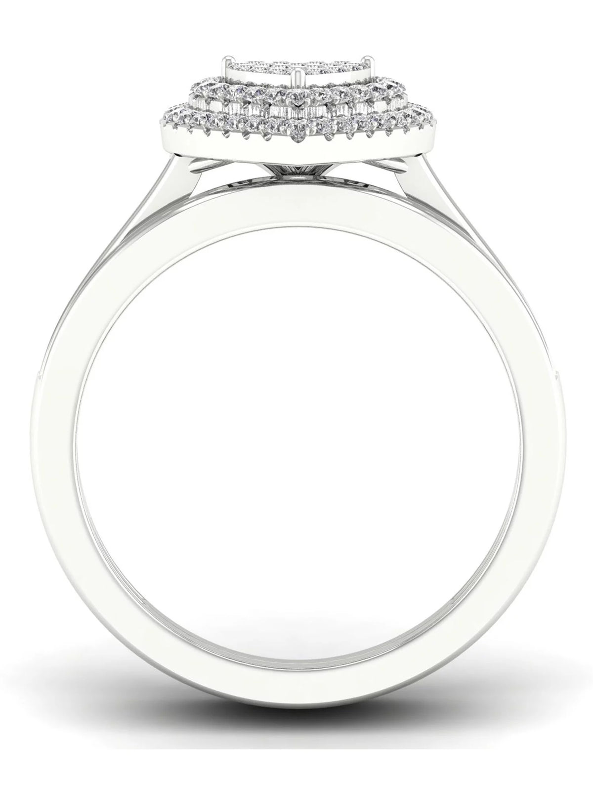1/3Ct Diamond S925 Sterling Silver Heart Bridal Set B46331