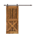 Distressed Solid Pine Wood Interior Sliding Barn Door with Hardware Kit K21499