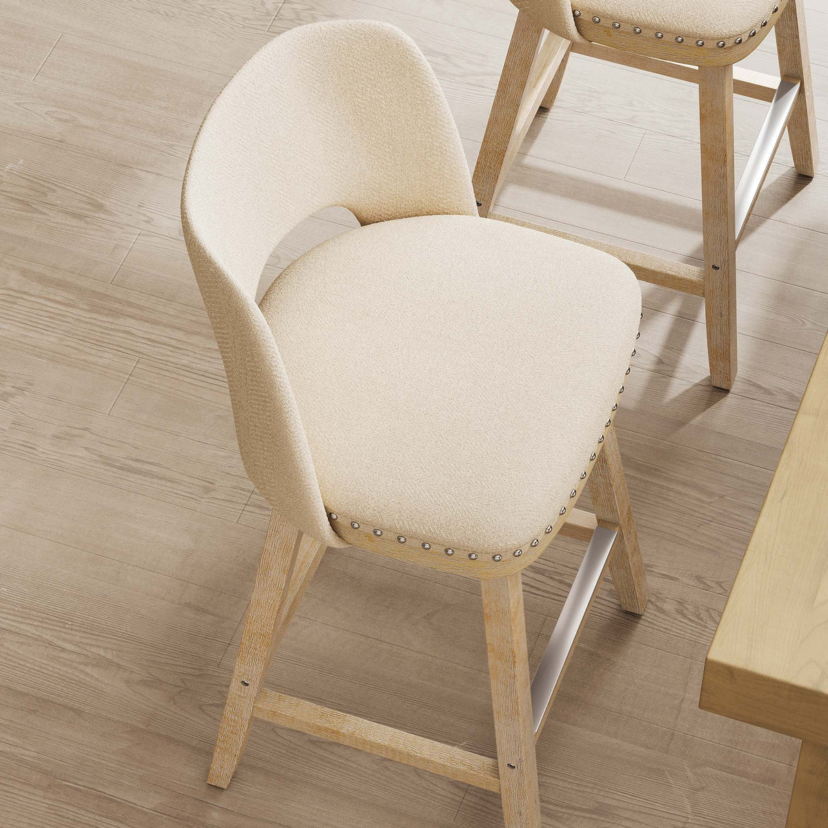 Swivel Counter Stool with Rubber Wood H255586