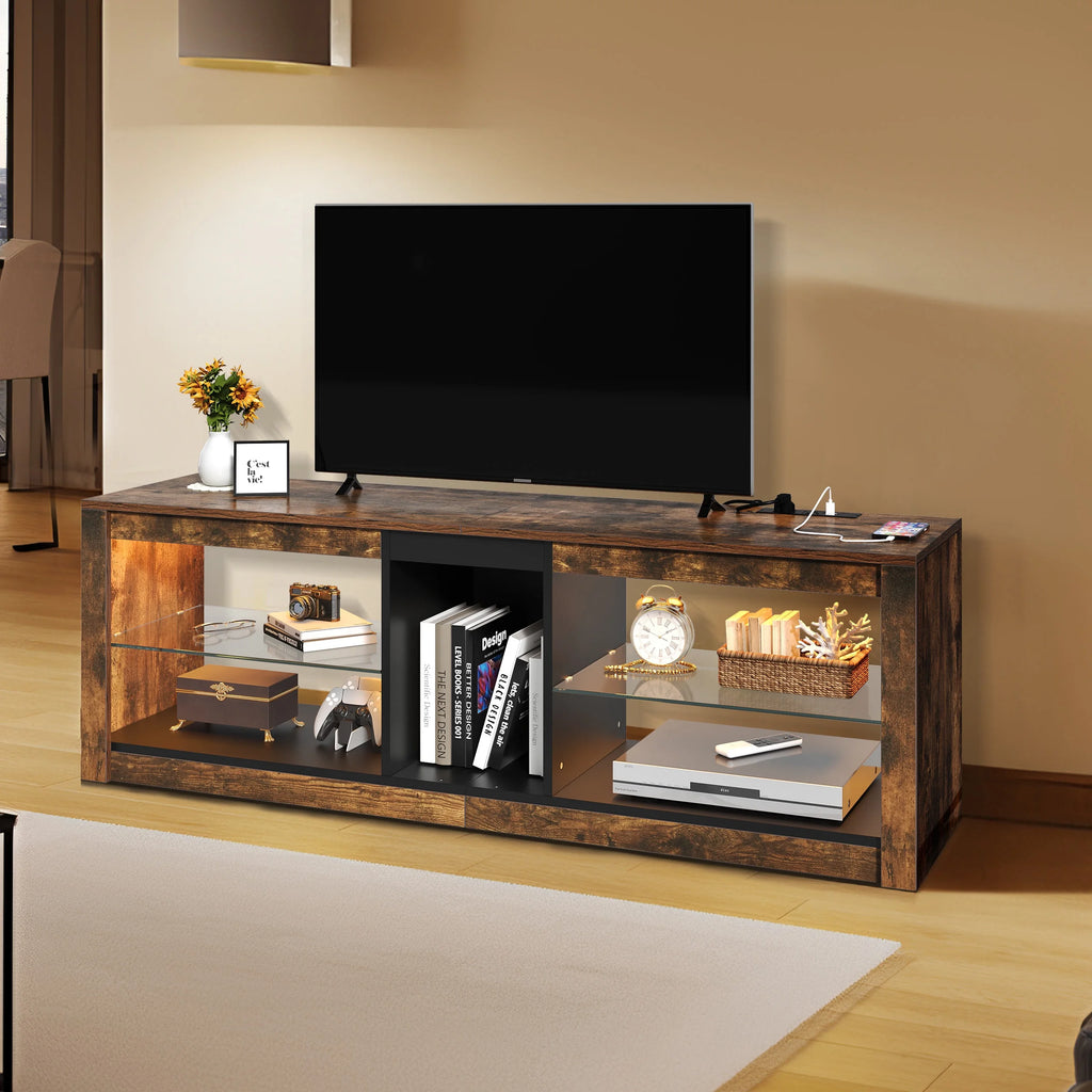 Brown TV Stand with LED Ambient Lights R34182