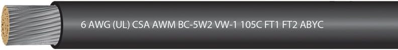6 AWG Tinned Copper Marine Battery Cable 600 Volts Red 25 Feet J2004