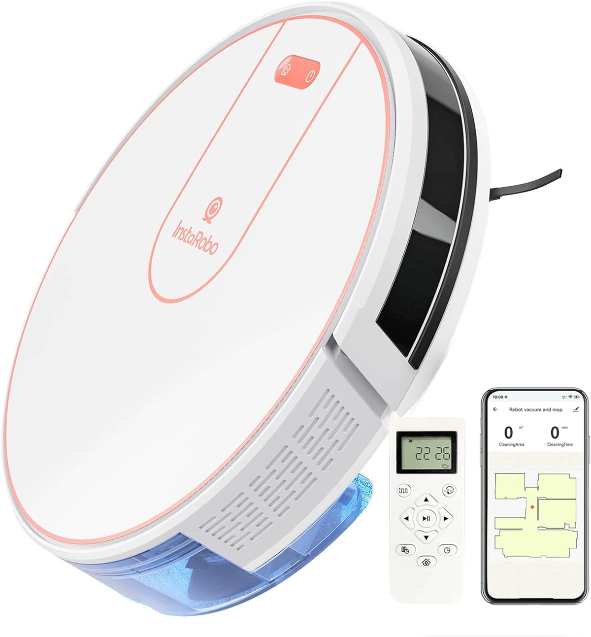 Robot Vacuum Cleaner with Precise Navigation, 2 in 1 Vacuum and Mop, Smart Mapping (Blue) O600