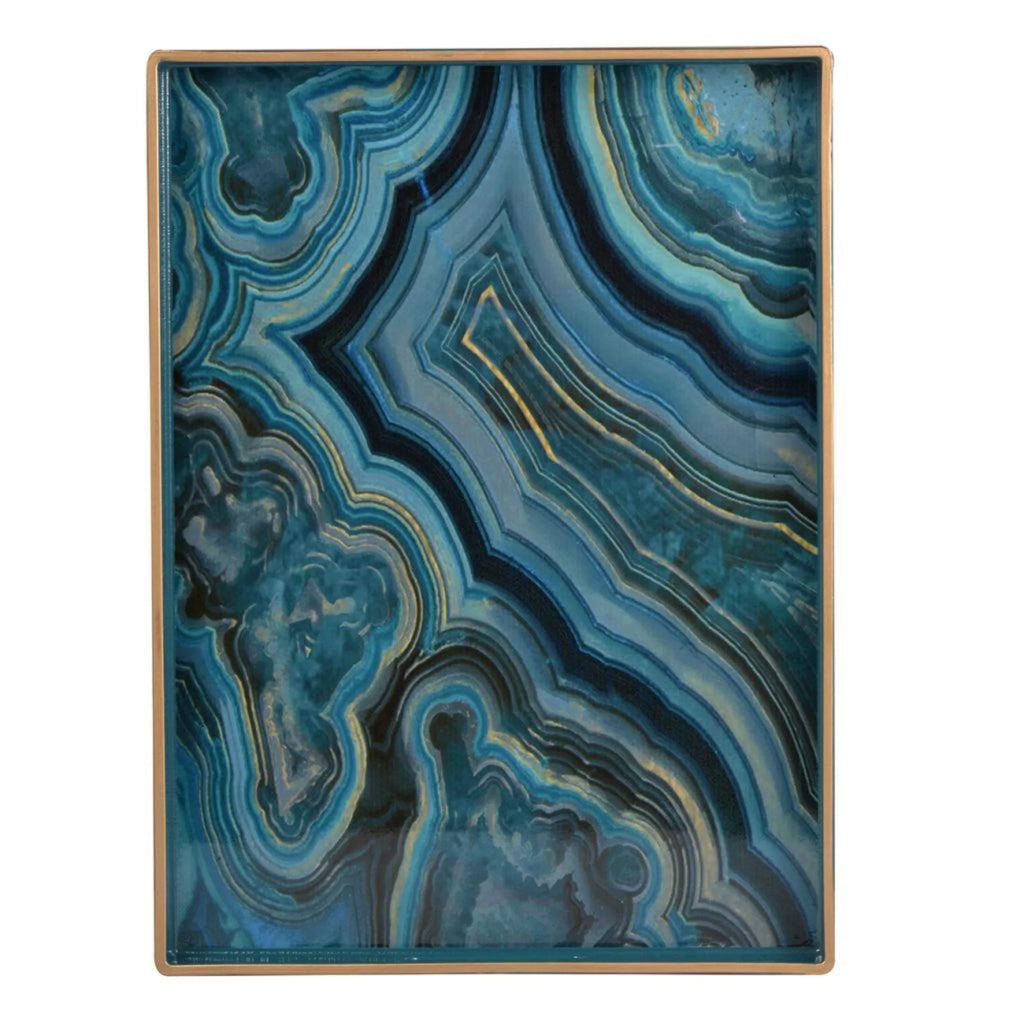 Set of 2 Blue Rectangular Trays R6763