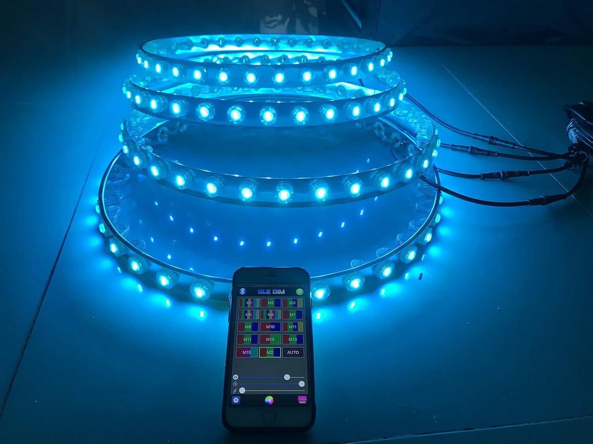 15.5'' RGB IP68 Waterproof LED Wheel Ring Lights T405