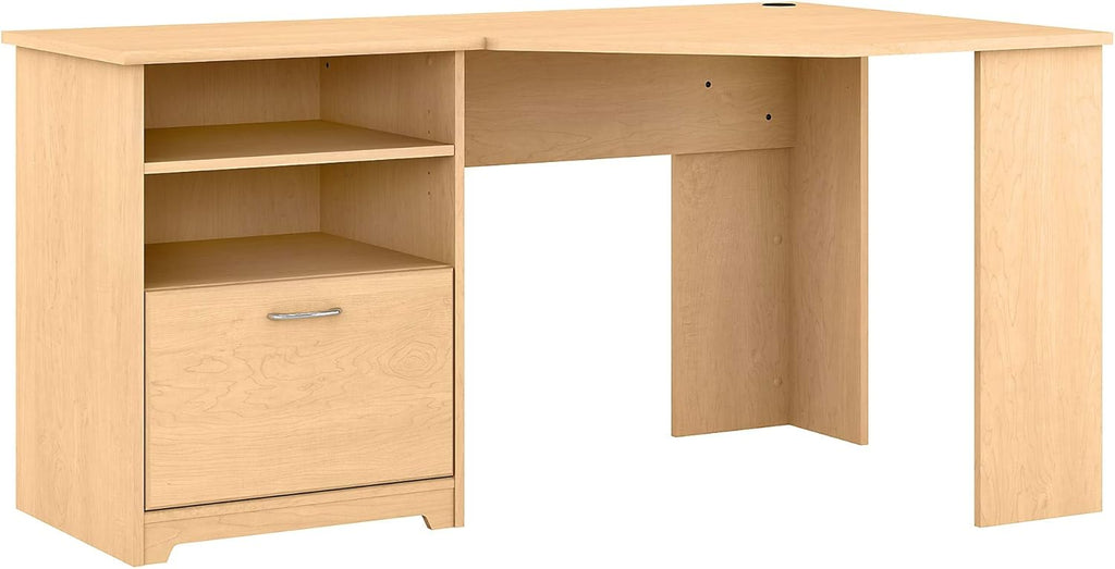 Ash Gray Corner Desk with Storage J38840