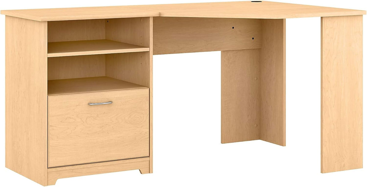 Ash Gray Corner Desk with Storage J38840