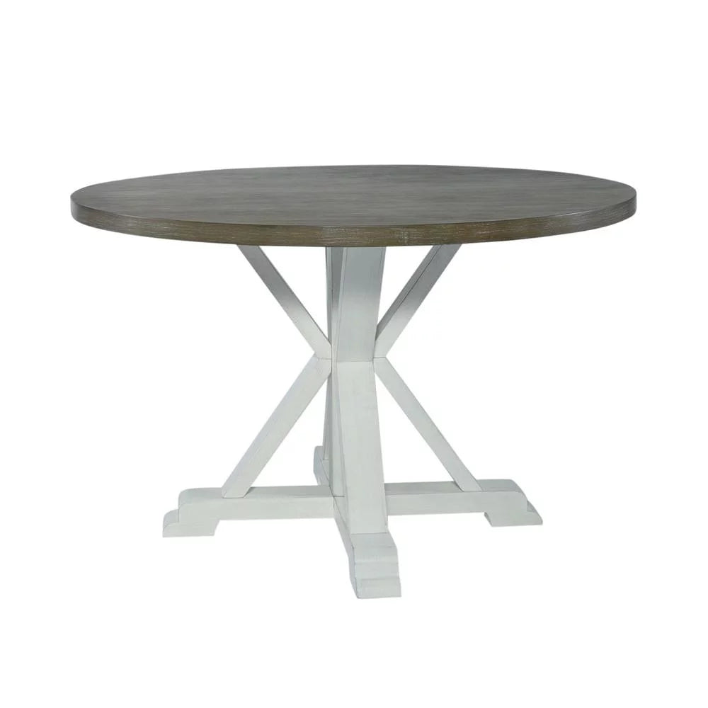 White Single Pedestal Table Q681